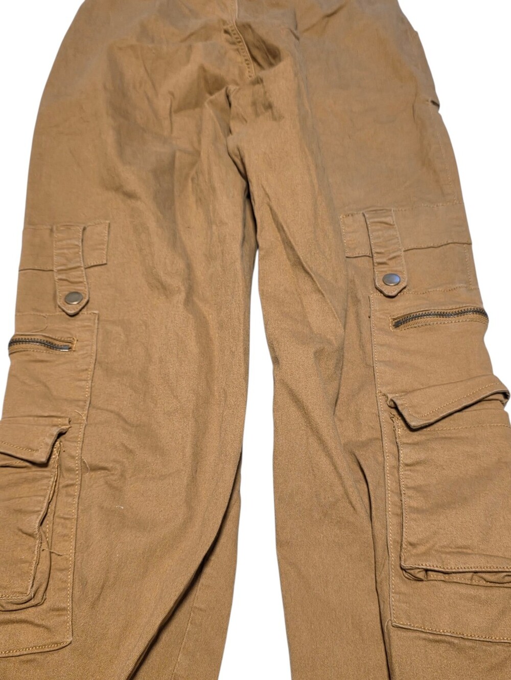 American Bazi Camel Toned Y2k Khaki Cargo Joggers Size Small EUC - Picture 2 of 8